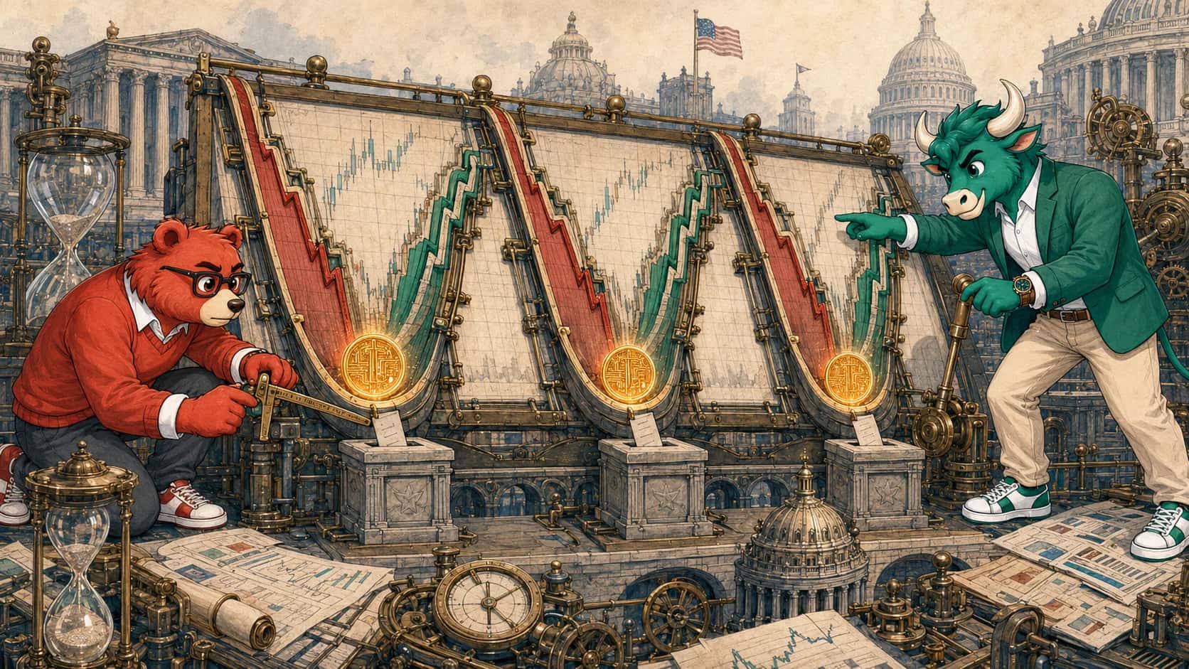 Tre cicli su tre: il minimo di Bitcoin arriva sempre a ridosso delle midterm americane